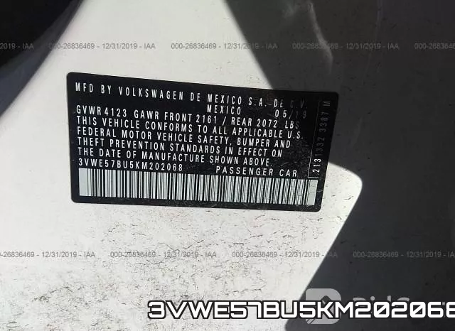 3VWE57BU5KM202068 фото 10