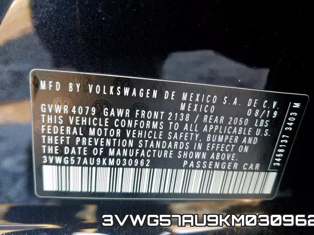 3VWG57AU9KM030962 фото 2
