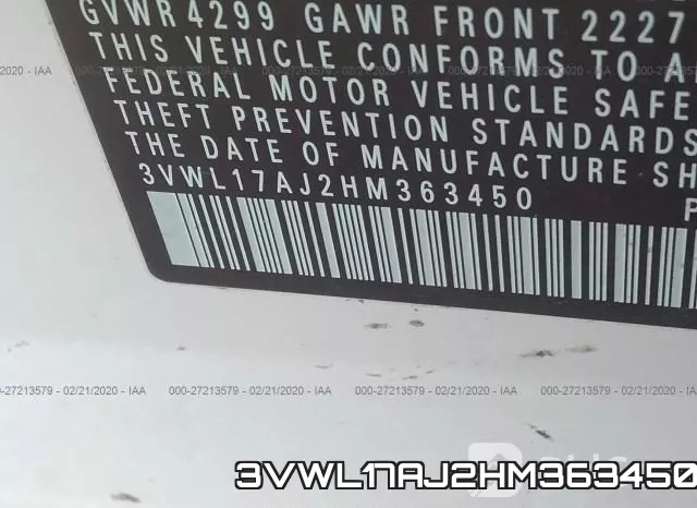 3VWL17AJ2HM363450 фото 10