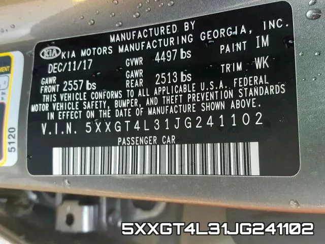5XXGT4L31JG241102 фото 2