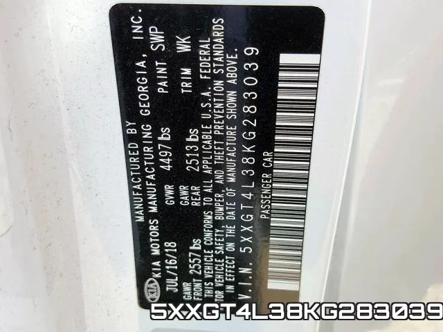 5XXGT4L38KG283039 фото 2