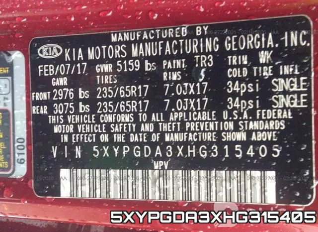 5XYPGDA3XHG315405 фото 10