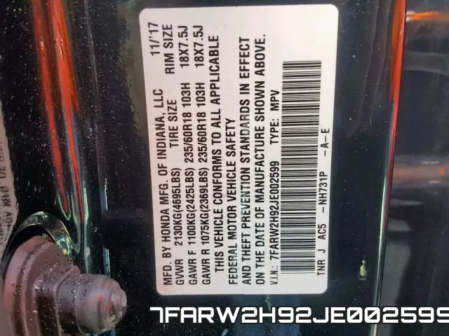 7FARW2H92JE002599 фото 2