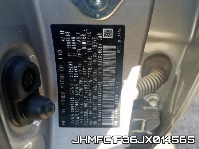 JHMFC1F36JX014565 фото 2