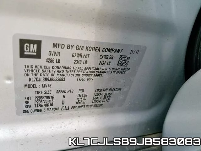 KL7CJLSB9JB583083 фото 2