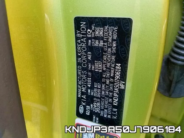 KNDJP3A50J7906184 фото 2