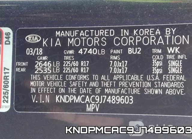 KNDPMCAC9J7489603 фото 10