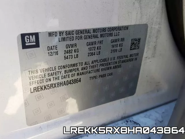 LREKK5RX8HA043864 фото 2