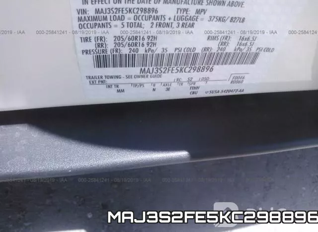MAJ3S2FE5KC298896 фото 10