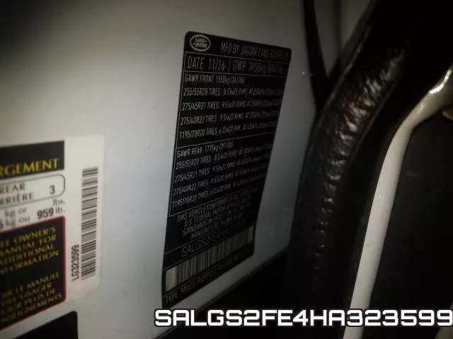 SALGS2FE4HA323599 фото 2