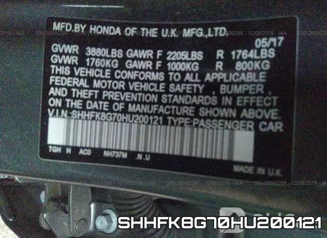 SHHFK8G70HU200121 фото 10