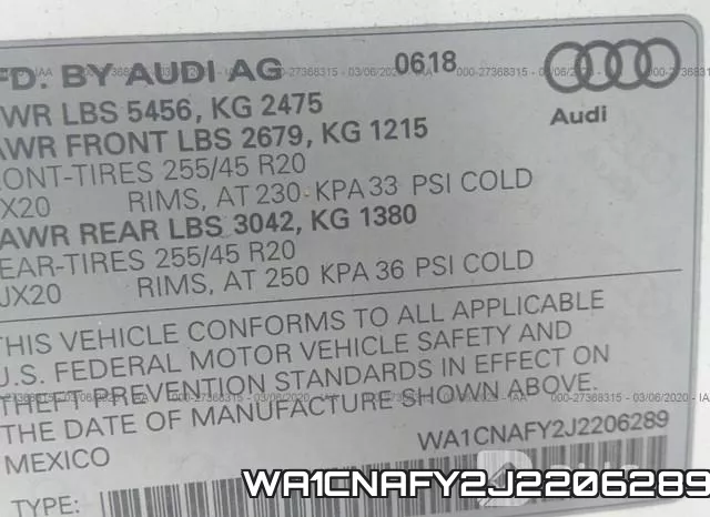 WA1CNAFY2J2206289 фото 10