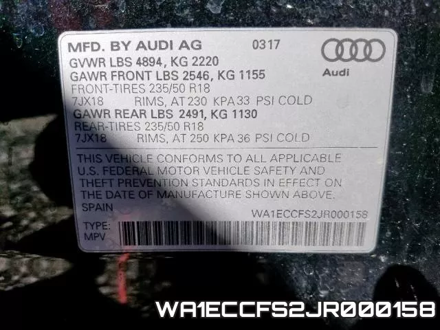 WA1ECCFS2JR000158 фото 2