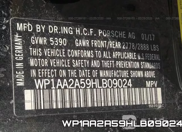 WP1AA2A59HLB09024 фото 10