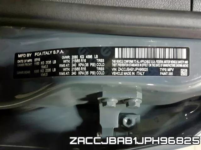 ZACCJBAB1JPH96825 фото 2