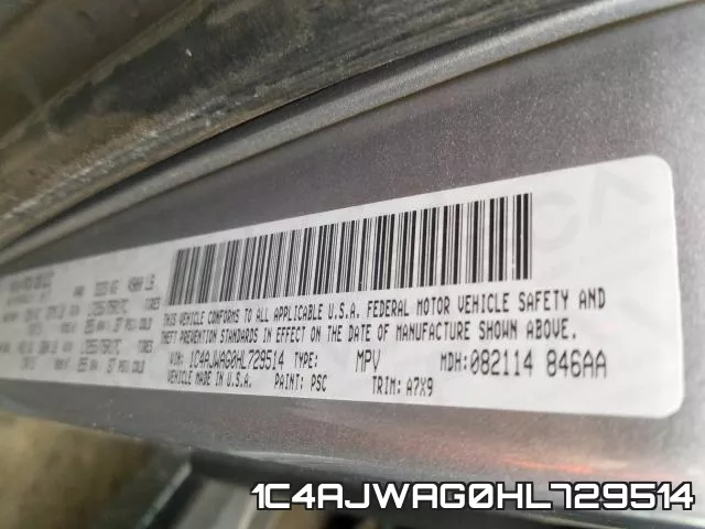 1C4AJWAG0HL729514 фото 2