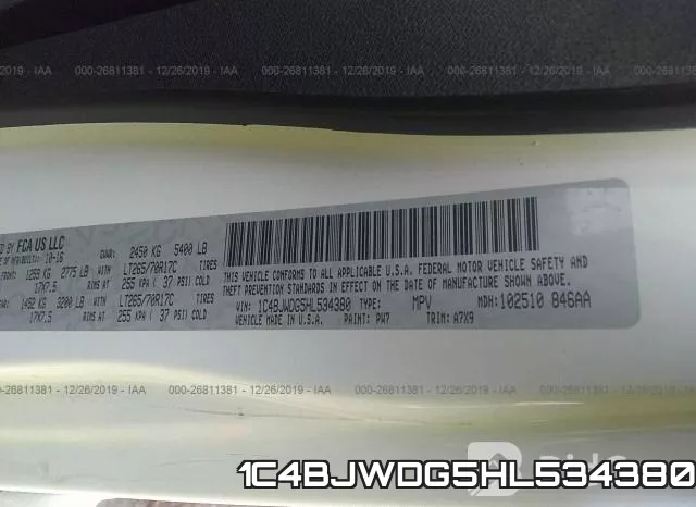 1C4BJWDG5HL534380 фото 10