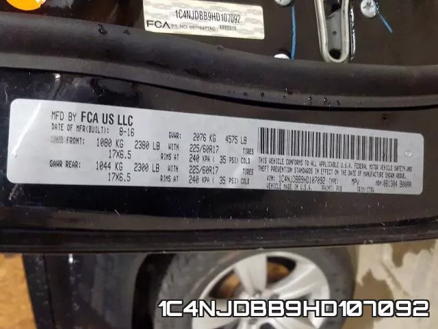 1C4NJDBB9HD107092 фото 2