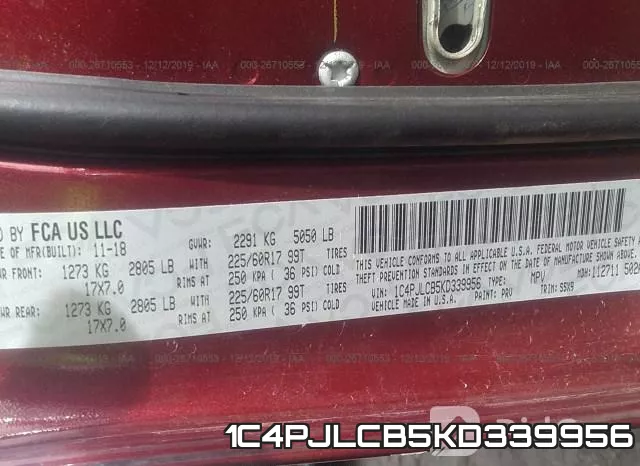1C4PJLCB5KD339956 фото 10