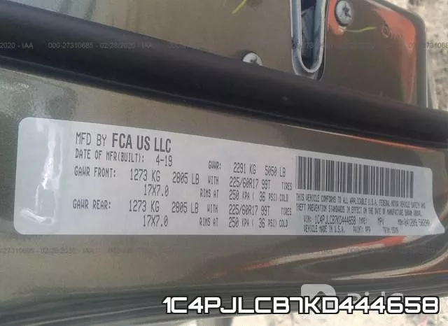 1C4PJLCB7KD444658 фото 10