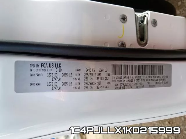 1C4PJLLX1KD215999 фото 2