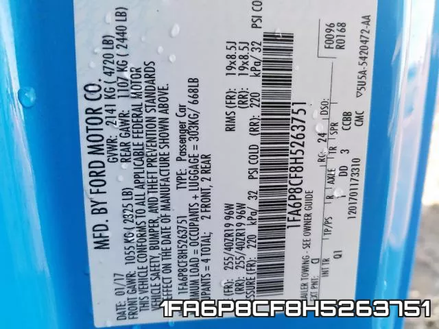 1FA6P8CF8H5263751 фото 2