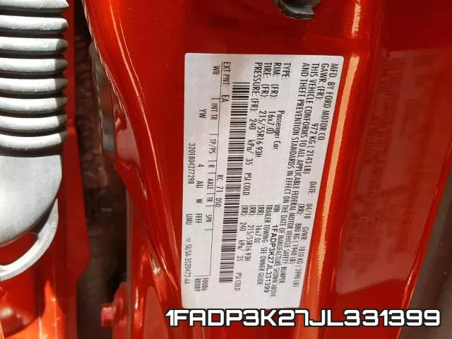 1FADP3K27JL331399 фото 2