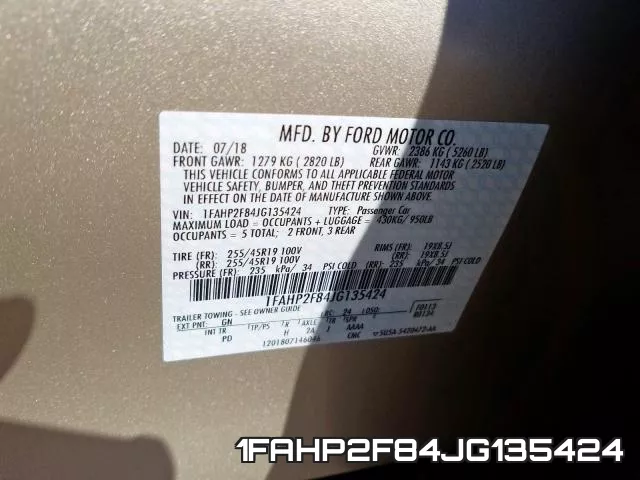 1FAHP2F84JG135424 фото 2