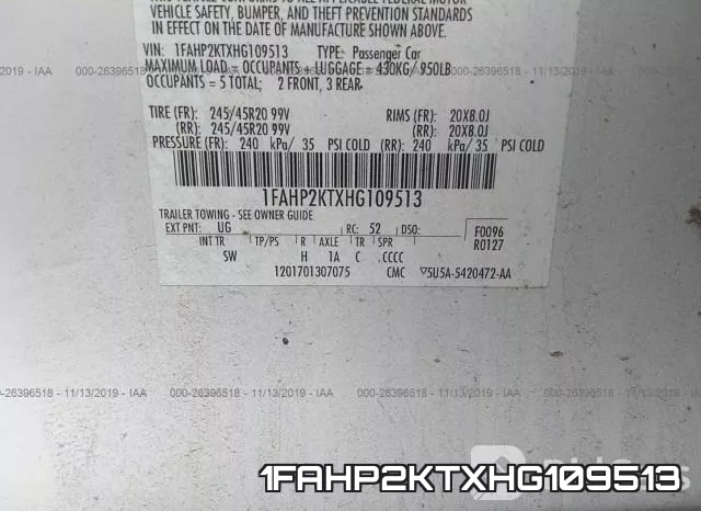 1FAHP2KTXHG109513 фото 10