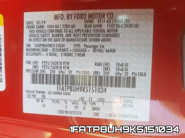 1FATP8UH9K5151034 фото 2