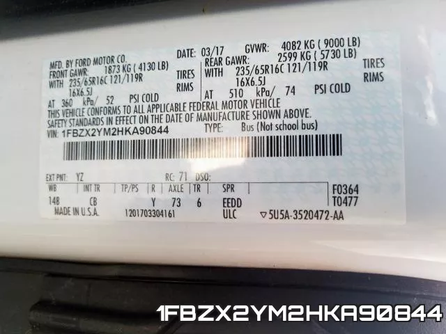 1FBZX2YM2HKA90844 фото 2