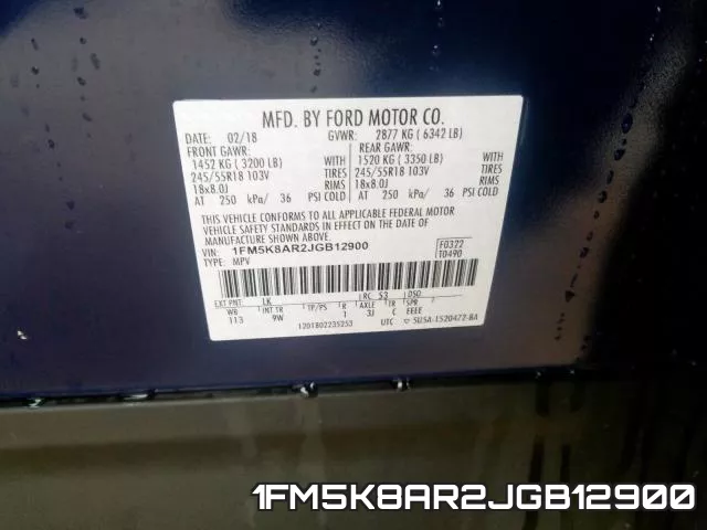 1FM5K8AR2JGB12900 фото 2