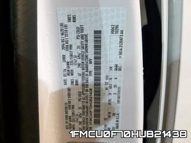 1FMCU0F70HUB21438 фото 2