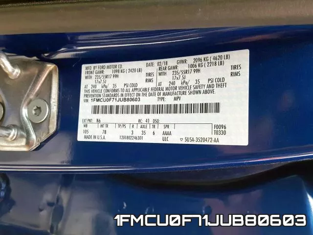 1FMCU0F71JUB80603 фото 2