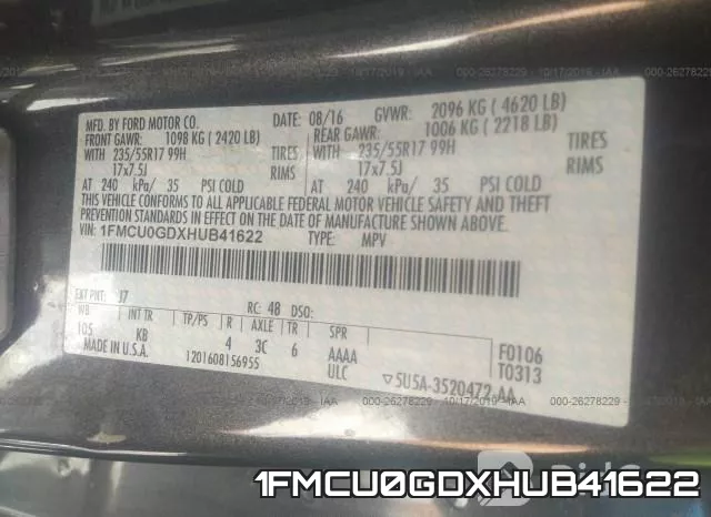 1FMCU0GDXHUB41622 фото 10