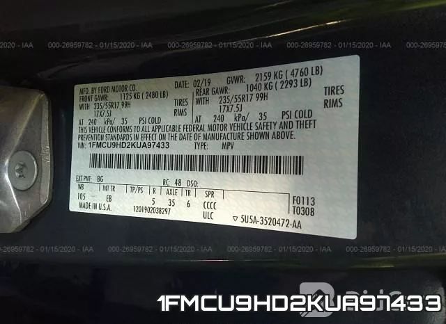 1FMCU9HD2KUA97433 фото 10