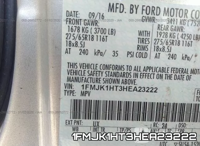 1FMJK1HT3HEA23222 фото 10