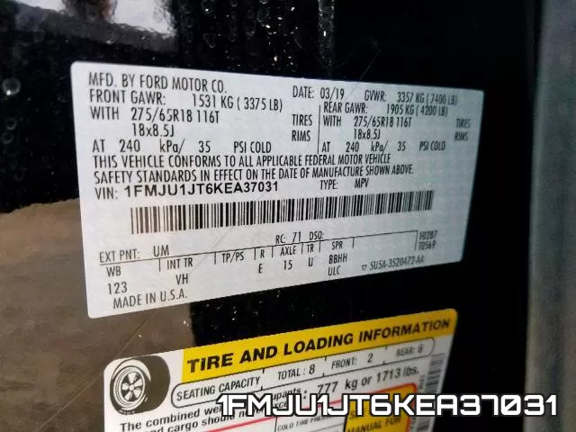 1FMJU1JT6KEA37031 фото 2