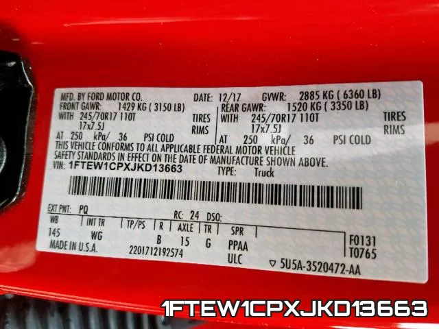 1FTEW1CPXJKD13663 фото 2