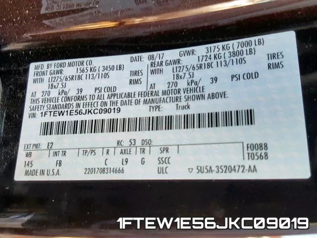 1FTEW1E56JKC09019 фото 2