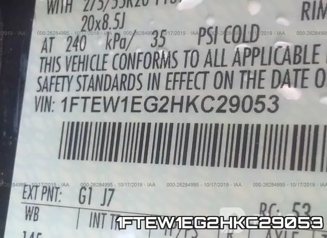 1FTEW1EG2HKC29053 фото 10