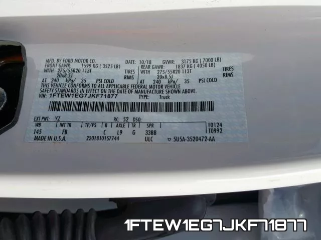 1FTEW1EG7JKF71877 фото 2