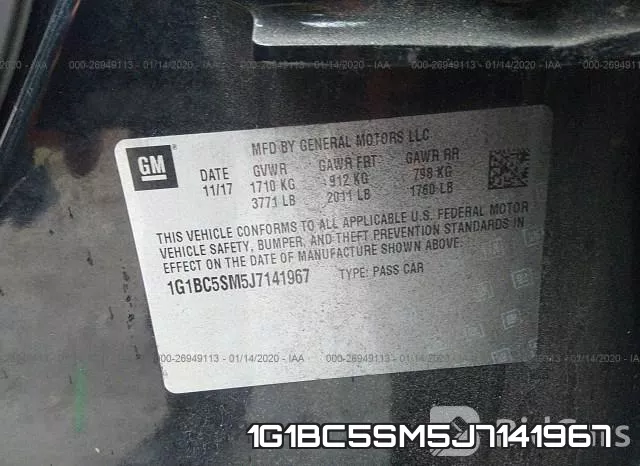 1G1BC5SM5J7141967 фото 10