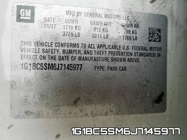 1G1BC5SM6J7145977 фото 2