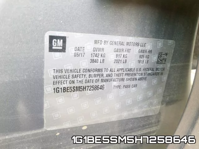 1G1BE5SM5H7258646 фото 2