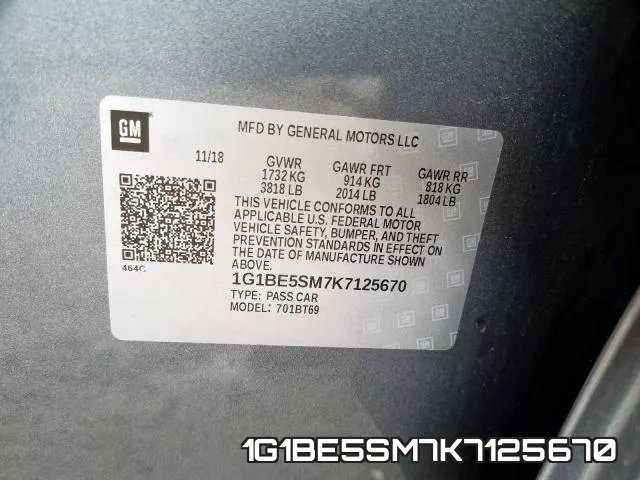 1G1BE5SM7K7125670 фото 2