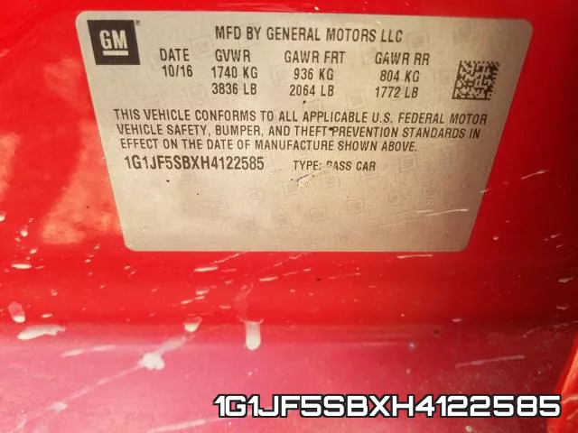 1G1JF5SBXH4122585 фото 2