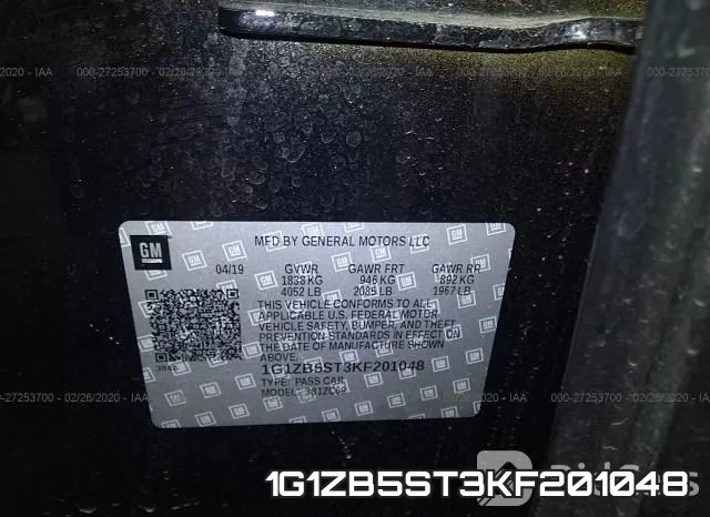 1G1ZB5ST3KF201048 фото 10