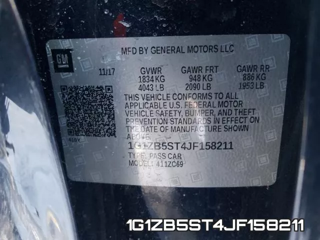 1G1ZB5ST4JF158211 фото 2
