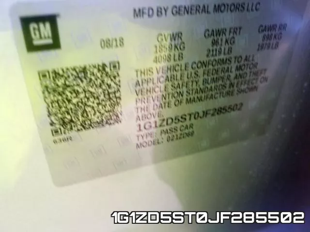 1G1ZD5ST0JF285502 фото 2